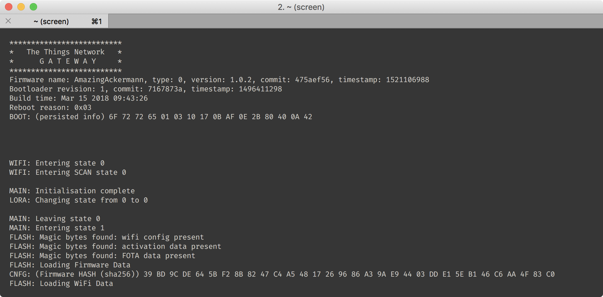 Sample output on &ldquo;screen&rdquo;